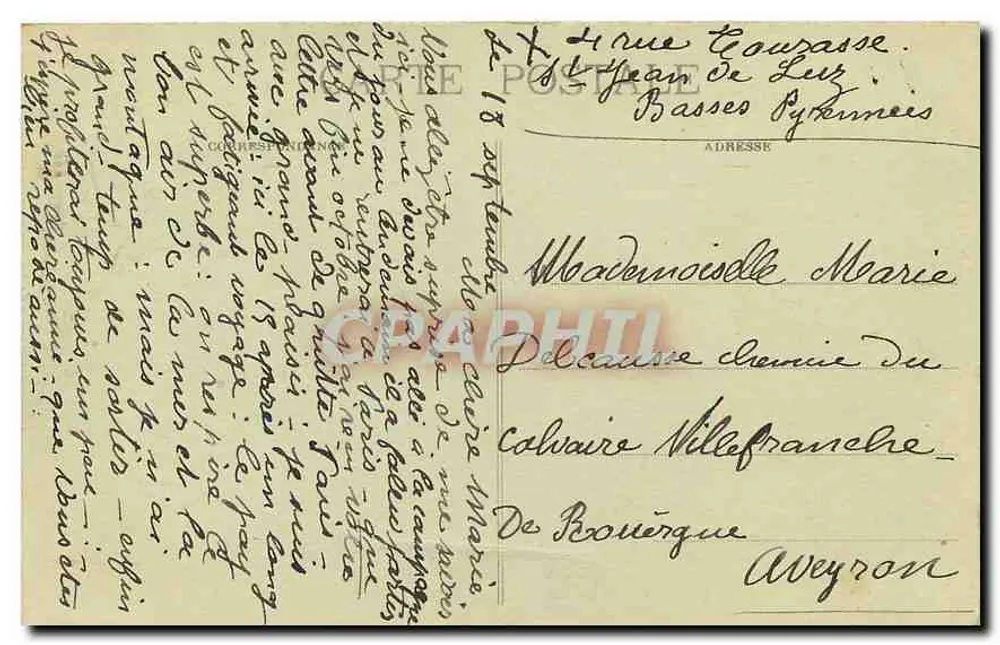 Saint-Jean-de-Luz — Ansicht der Digue des Fort de Socca — Marcel Delboy, phototype, Bordeaux, n°213 - Rückseite