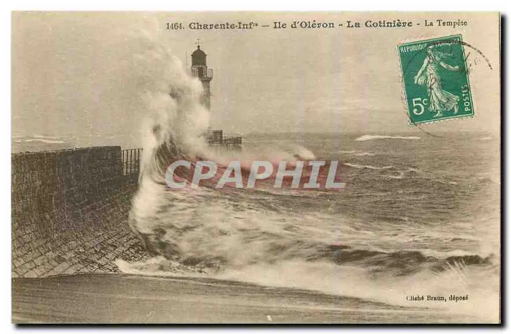 La Cotinière — La Tempête — Cliché Braun, déposé - Awers