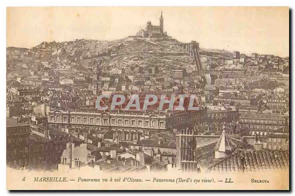 Marseille — Panorama vu à vol d'Oiseau — LL. Selecta - Recto