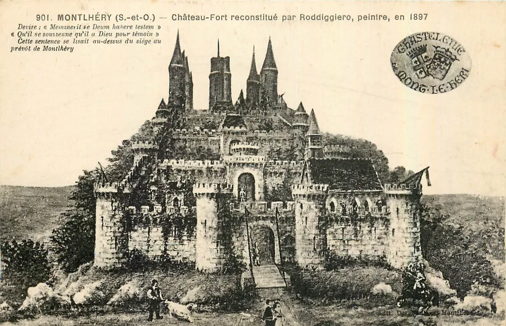 Montlhéry (S.-et-O.) — Wiederhergestellter Schloss-Festung durch Roddiggiero, Maler, 1897 - Vorderseite