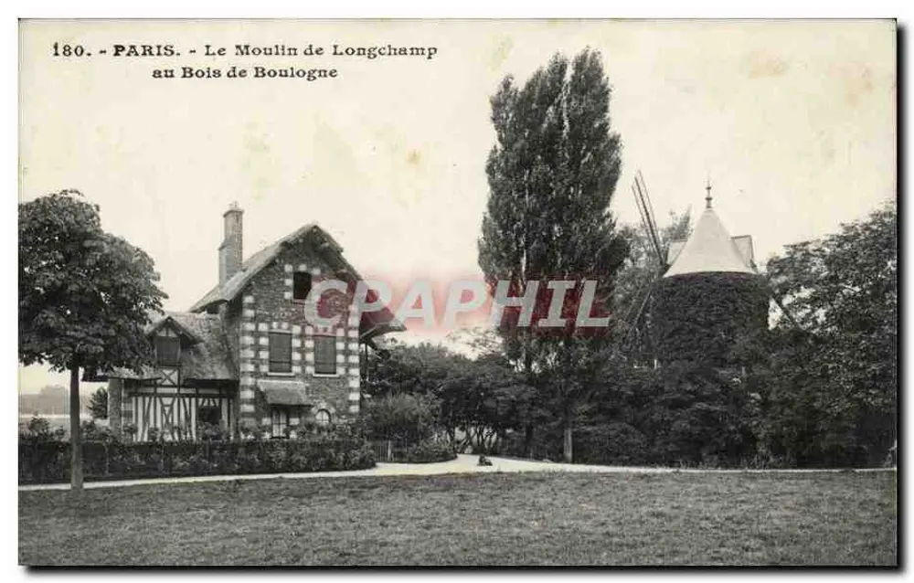 Paris - Le Moulin de Longchamp au Bois de Boulogne — éditeur non identifié, n° de série 180 - Recto