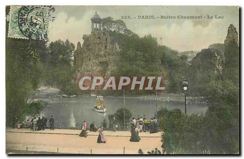 Paris - Buttes Chaumont - O Lago — editor anônimo, n° 338 - Frente