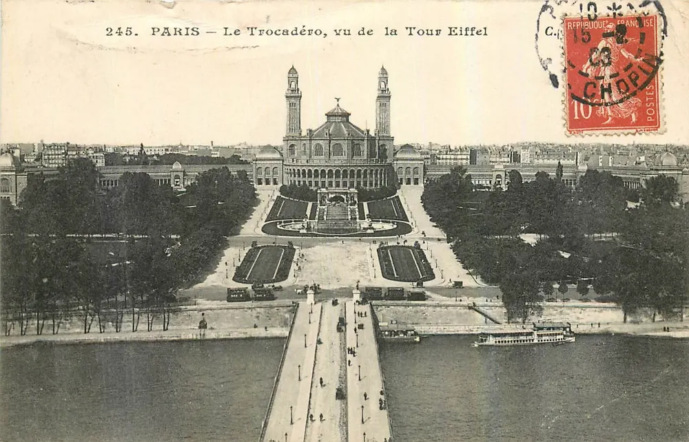 PARIS — Il Trocadéro, visto dalla Torre Eiffel — Editore Choré, n° 245 - Recto