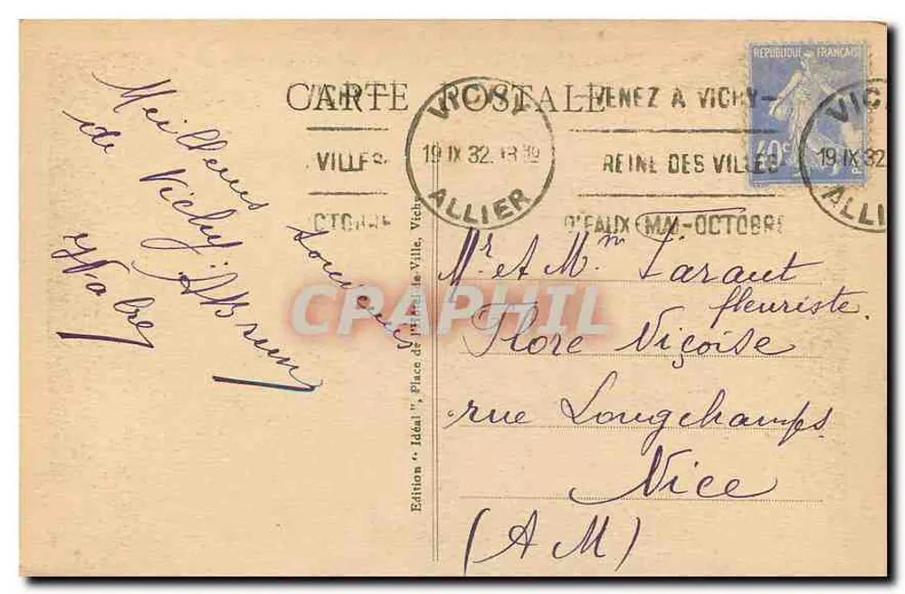 Vichy — O Salão do Cassino — Edição Ideal, n° 330 - Verso