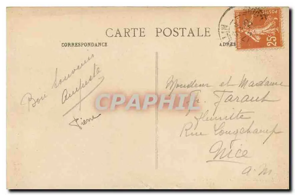 Saint-Étienne - A Prefeitura — editor Johannes Merlat, n° 1036 - Verso