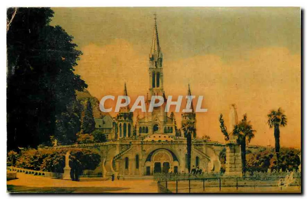 Lourdes — A Esplanada e a Basílica — Édit. Pyrénées-Océan - Frente