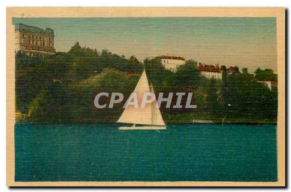Ufer des Sees Léman — Thonon-les-Bains — Verlag: Thonon-les-Bains, Ufer des Sees Léman und das Badehotel - Vorderseite