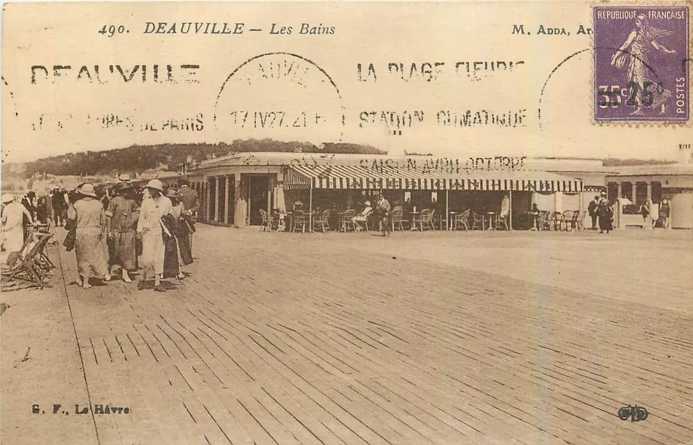 Deauville — Os Banhos — A Praia Florida — G. F., Le Havre - Frente