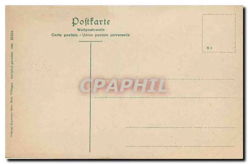 Colmar i. Els., Kopfhaus — edifício histórico com letreiro 'WEINRESTAURANT' — editor Union postale universelle - Verso
