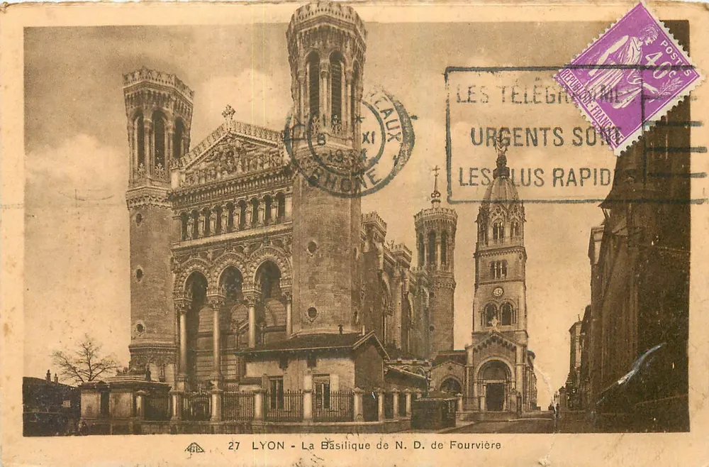 LYON - A Basílica de Nossa Senhora de Fourvière — Editor A.M. n°27 - Frente