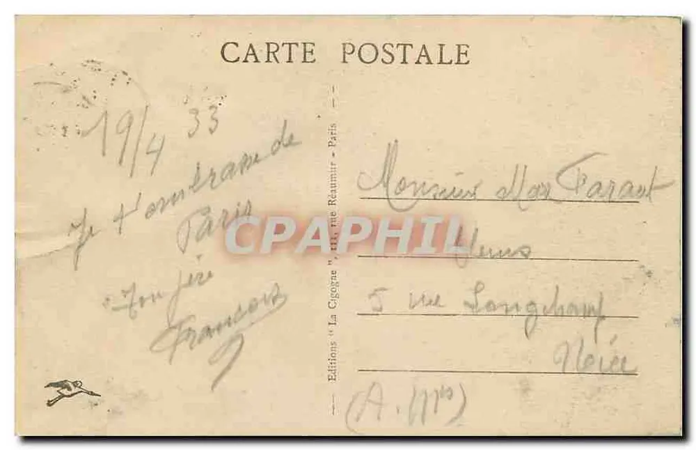Paris - Os Invalidos (fachada) — Edições La Gégyne, n° 156 - Verso