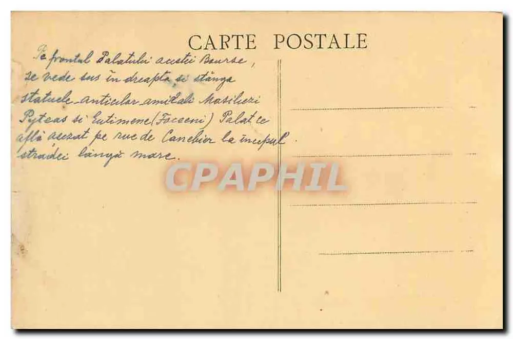 Marseille — Le Palais de la Bourse sur la Cannebière — Combier - Marseille - Verso