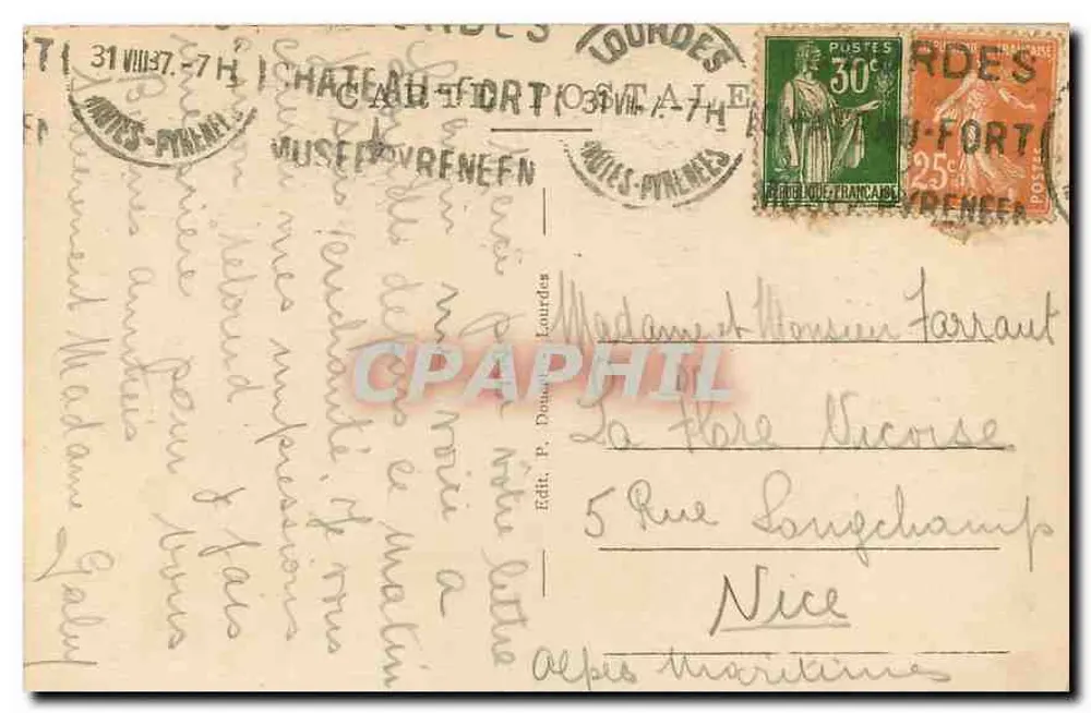 Lourdes - A Gruta — P.D. n°45 - Verso
