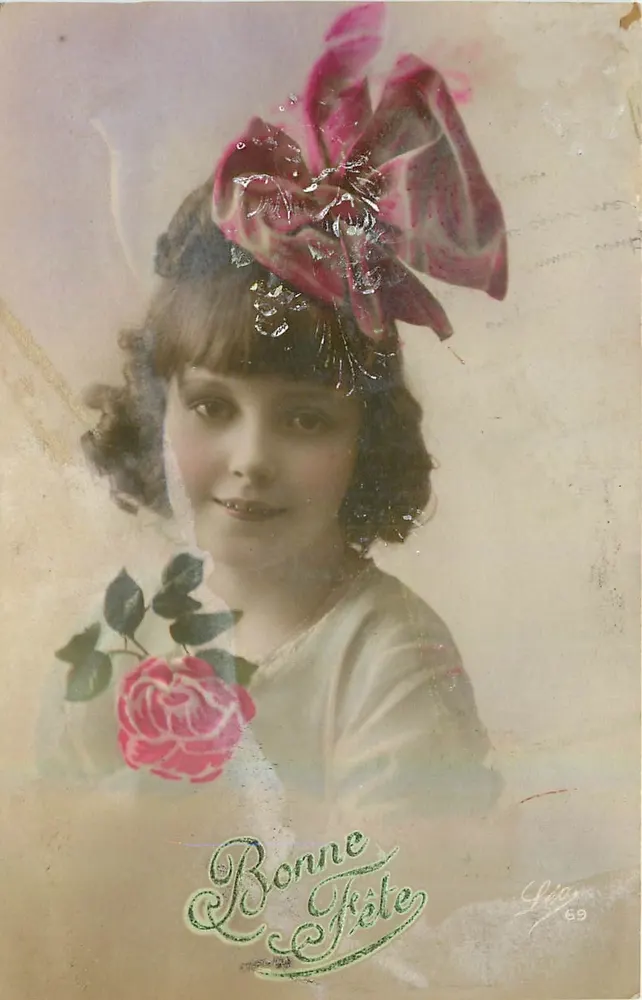 Menina com rosa — Boa festa — Géo 69 - Frente