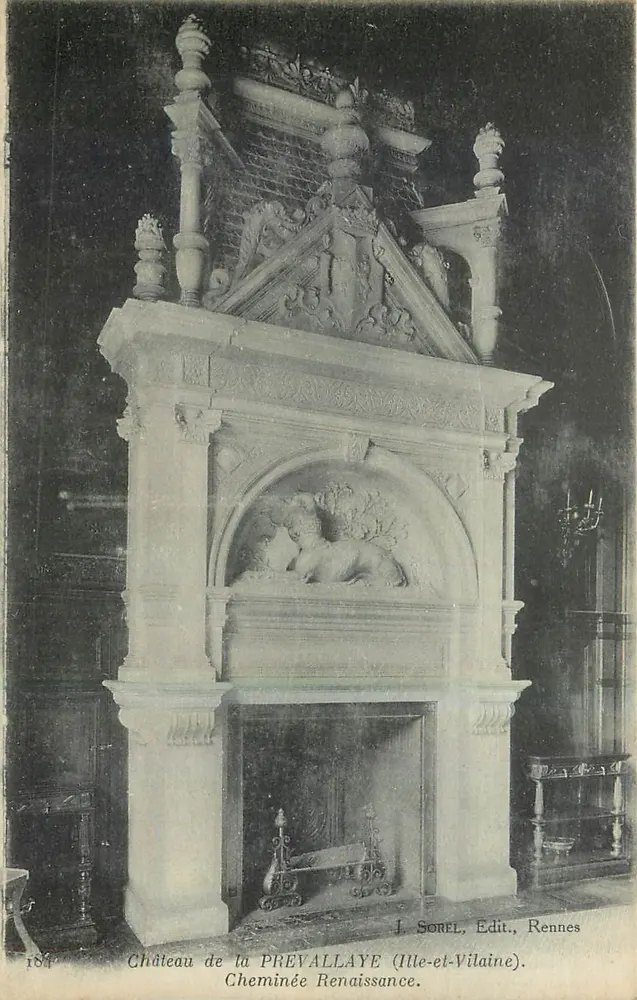Schloss der PREVALLAYE (Ille-et-Vilaine) — Renaissance-Kamin — J. SOREL, Verlag, Rennes - Vorderseite