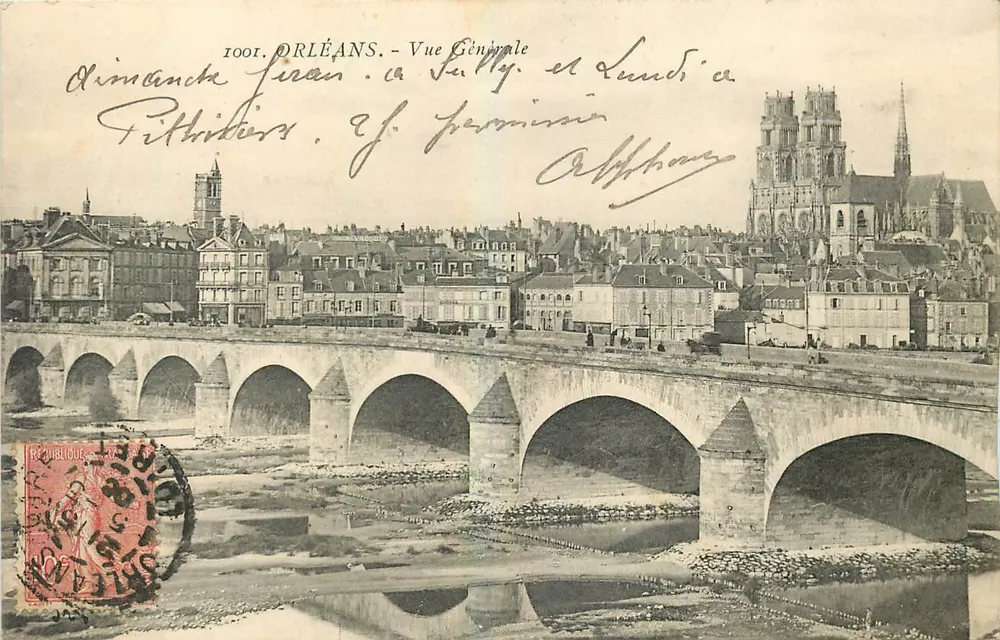 Orléans - Vista Geral — Ponte e Catedral — Editor: 1001 - Frente