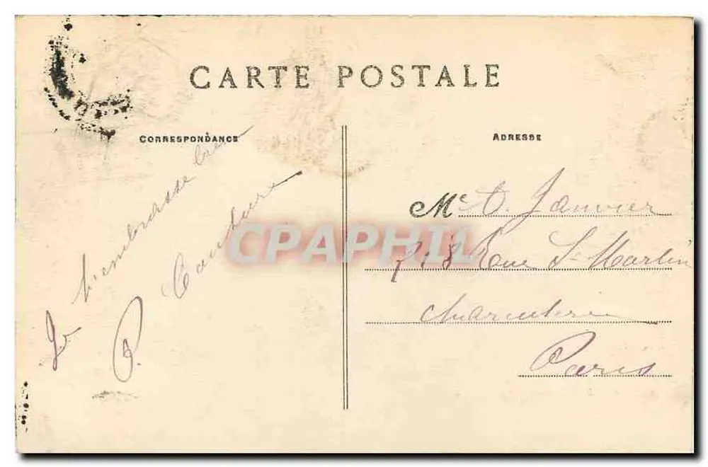Forêt de Fontainebleau — Die Grotte des Barbizonnières — Verlag: C. L. Arribat, Nr. 145 - Rückseite
