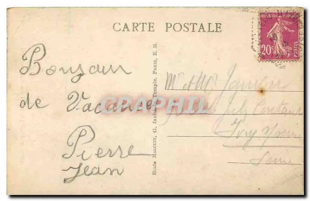 Montfermeil - Les Sept-Îles — Uitgever E.M. n°6956 - Achterkant