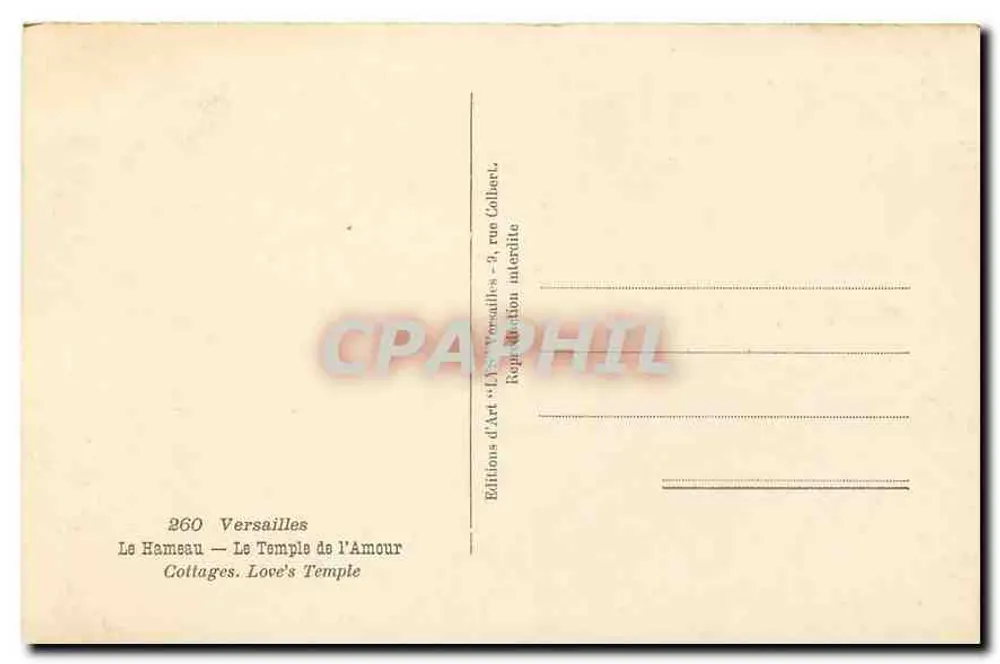 Le Temple de l'Amour — Cottages — Éditeur LYS - Verso