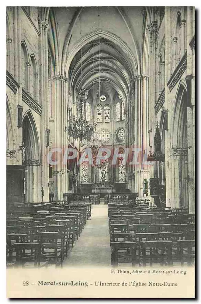 Moret-sur-Loing — Innere des Kirche Notre-Dame — F. Thion, Verleger in Moret-sur-Loing, Nr. 28 - Vorderseite