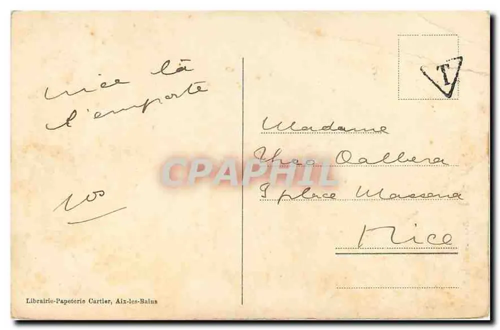 Hotel des Berguesane - Avenida da Estação — Aix-les-Bains — Jullien frères, Fotografia. Editores, Genebra - Verso