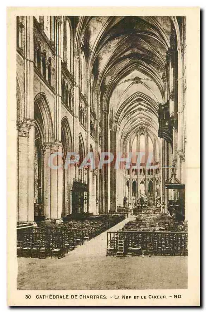 Catedral de Chartres — A Nave e o Coro — ND - Frente