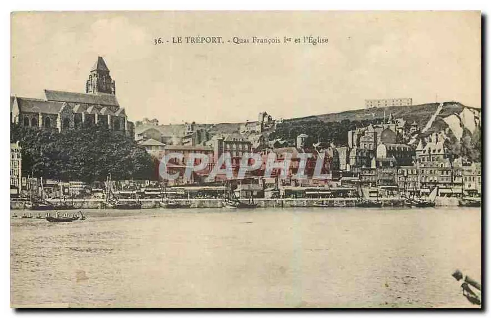 Le Tréport - Quai François 1er und die Kirche - Vorderseite