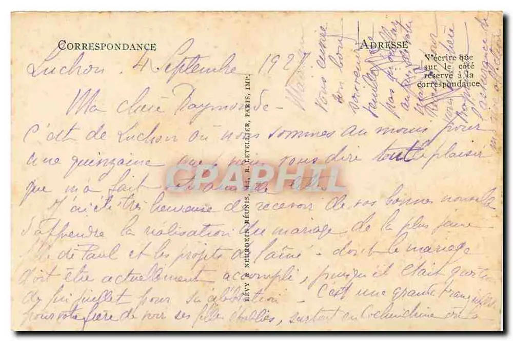 Luchon — Les Allées d'Etigny — 61 - Verso