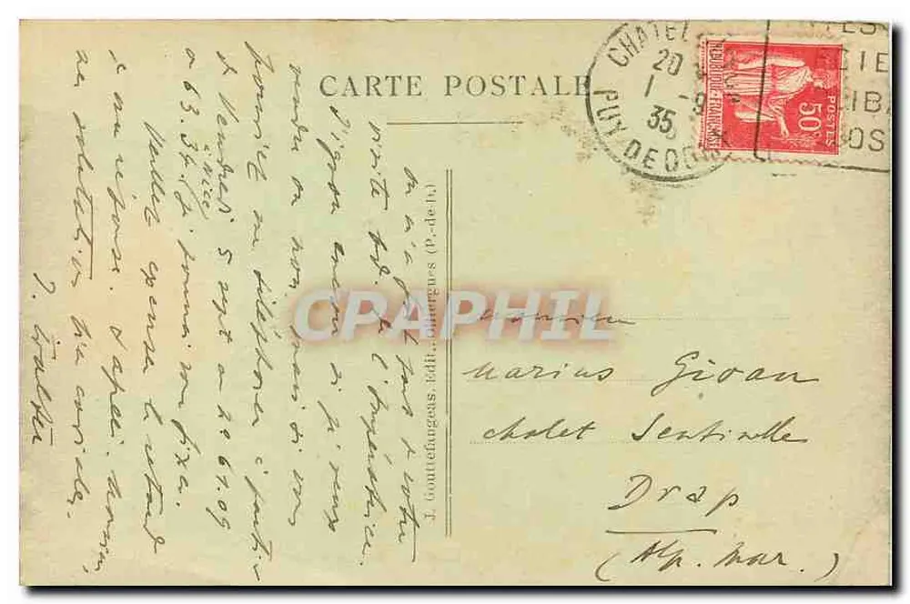 Puy de Dôme - Chemin creux à l'arrivée au Sommet — G. D'O. - 1117 - Verso