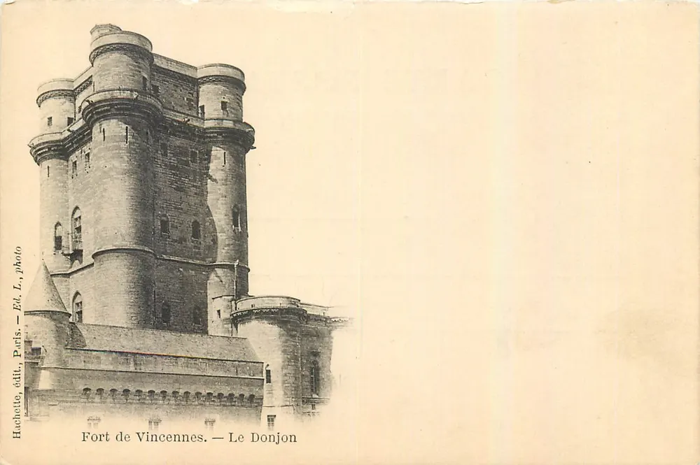 Fort de Vincennes — O Donjon — Hachette, editora, Paris, foto L. Ed. - Frente