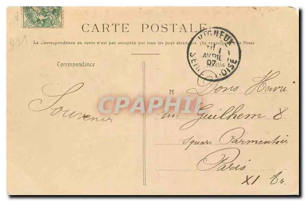 Vigneux — Lago y Castillo Frayé — E. V. 420 - Reverso