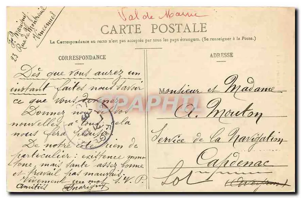 O Forte — Vincennes — editor G. I. n° 2122 - Verso