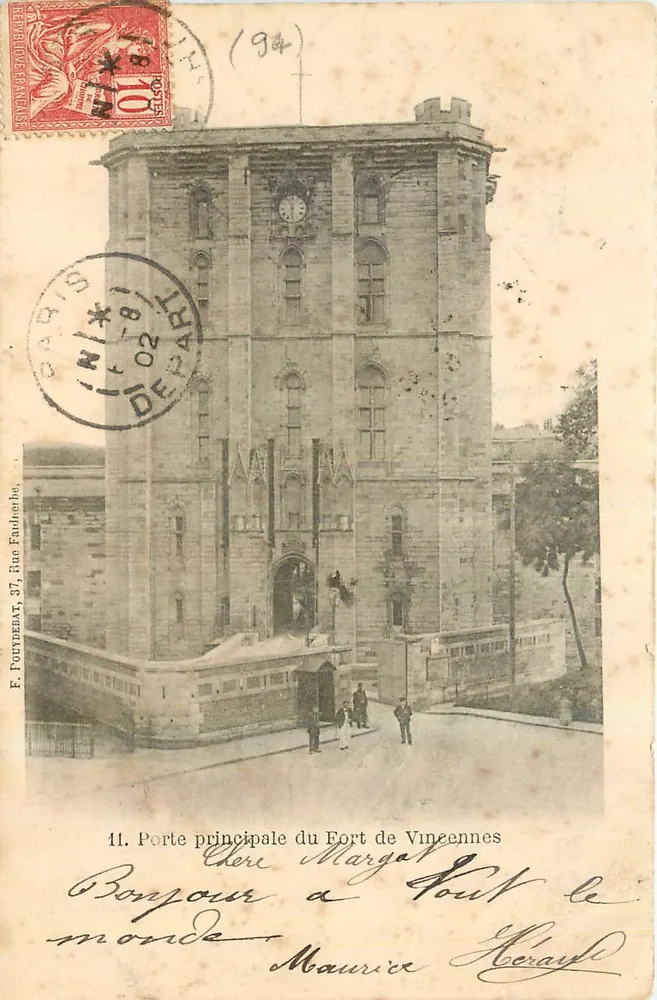 Porte principale du Fort de Vincennes — F. Poudébat, 11 — Paris - Recto