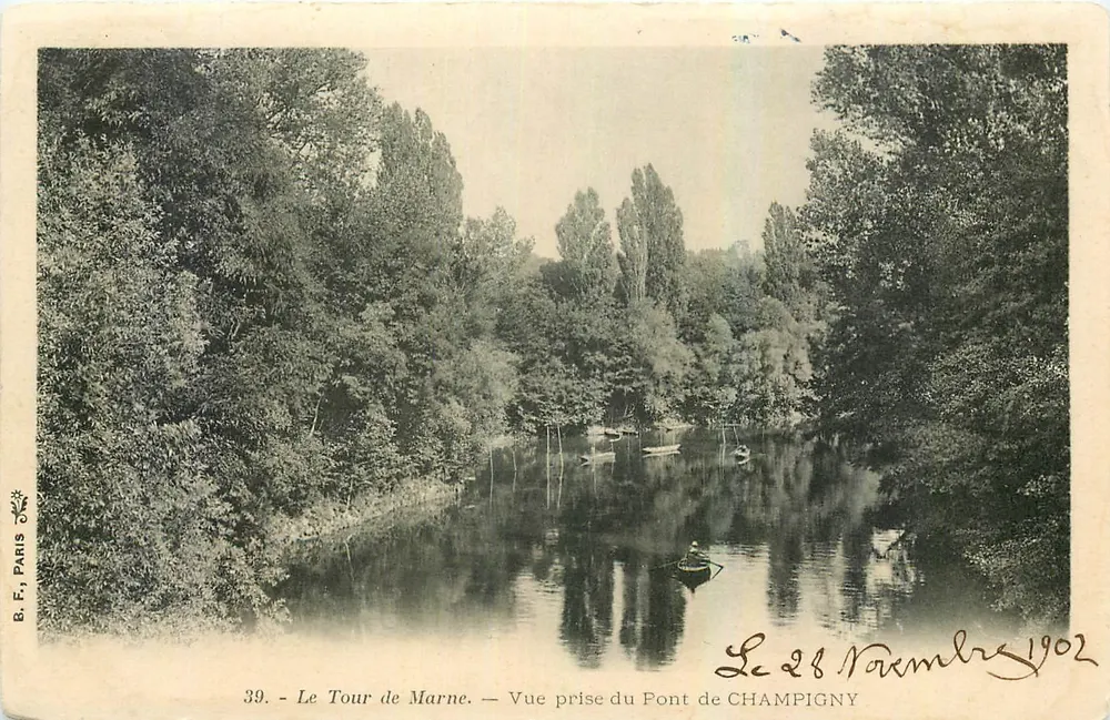 Der Marne-Rundweg — Ansicht vom Pont de Champigny — B. F. Paris, Nr. 39 - Vorderseite
