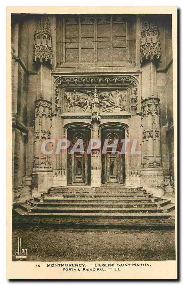 Montmorency — Die Kirche Saint-Martin — Haupteingang — Verlag Ellen, Nr. 46 - Vorderseite