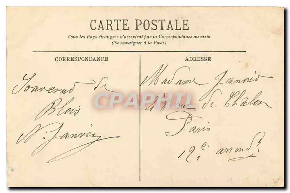 Chaumont — O Castelo — Fachada Sudoeste — LL. - Verso