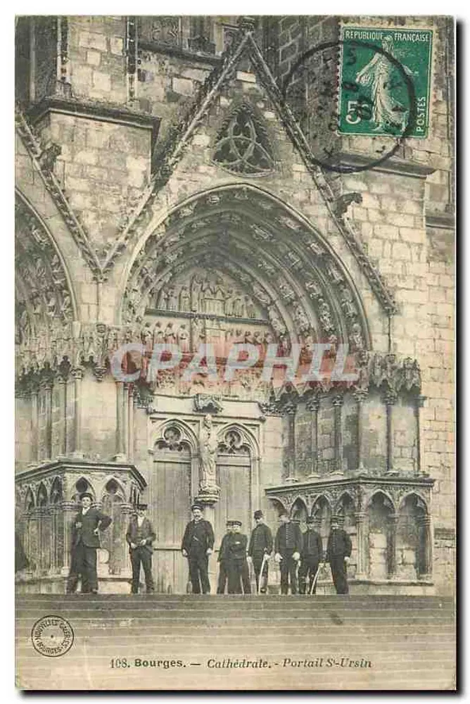 Bourges — Kathedraal — Poort van Sint Ursinus — Uitgever: C. Boully & Cie, n° 108 - Voorkant