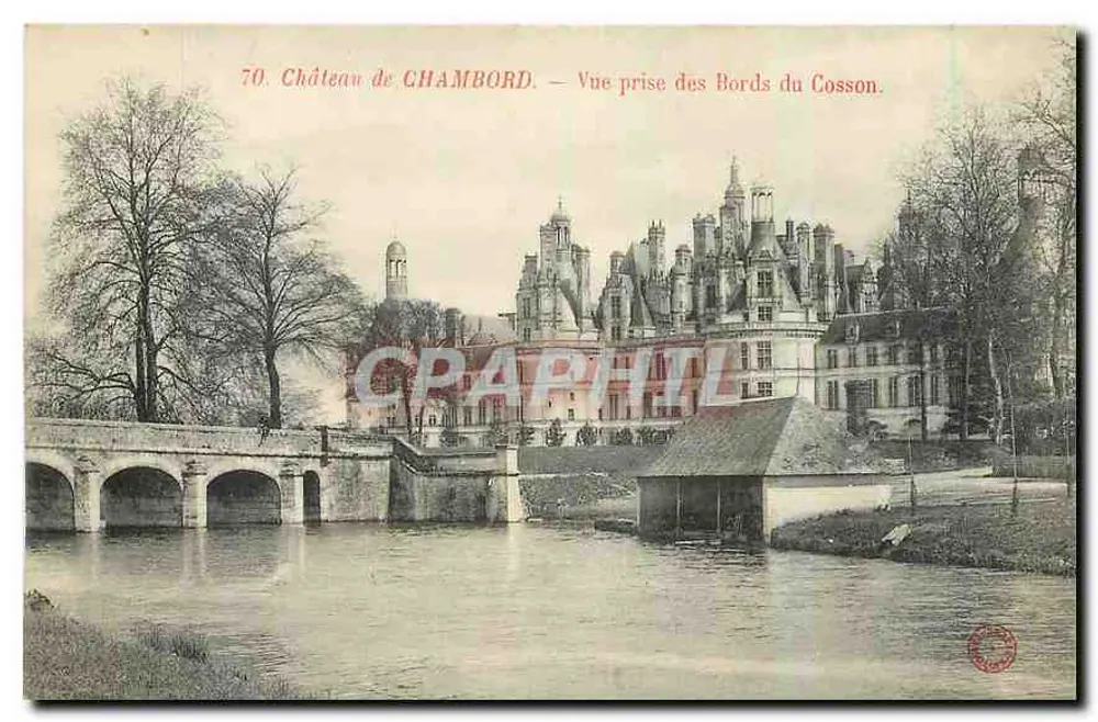 Schloss CHAMBORD — Ansicht von den Ufern des Cosson — n°70 - Vorderseite