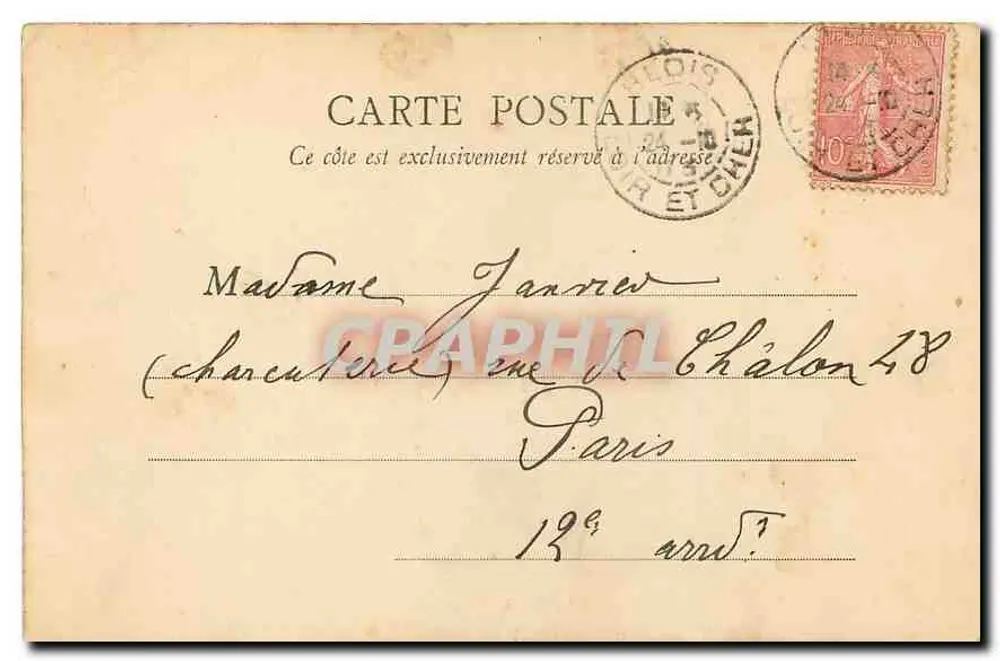 Blois — A Halle — B.F. Paris, n°28 - Verso