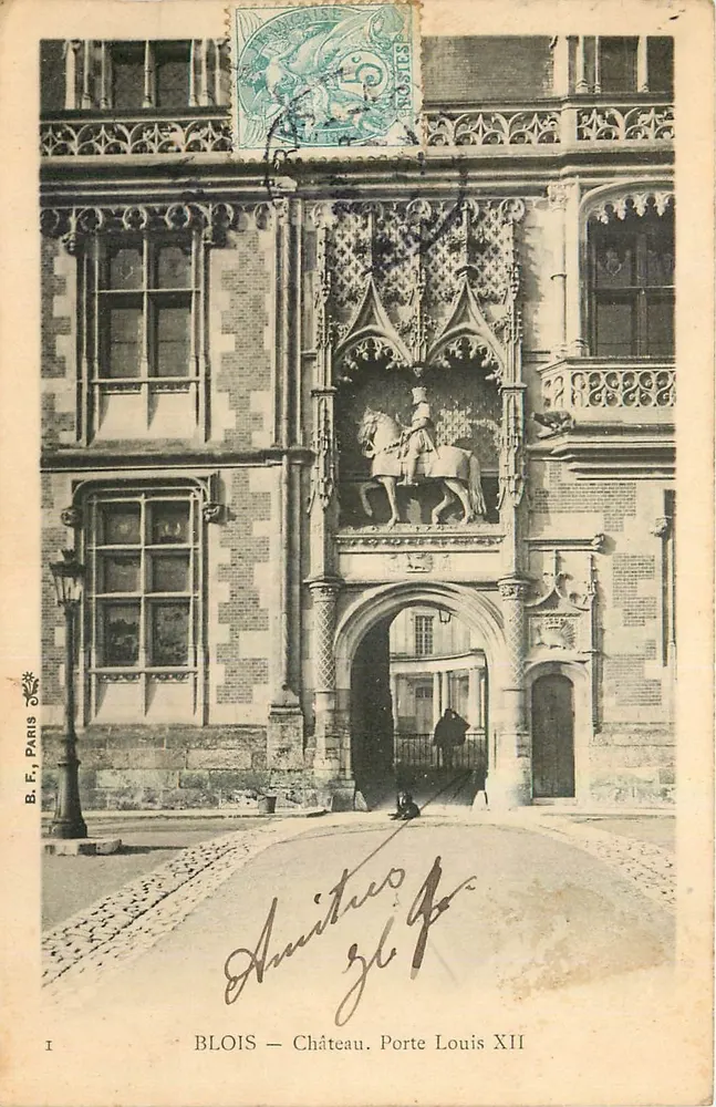 Blois — Château. Porte Louis XII — B.F. Paris, n°1 - Recto
