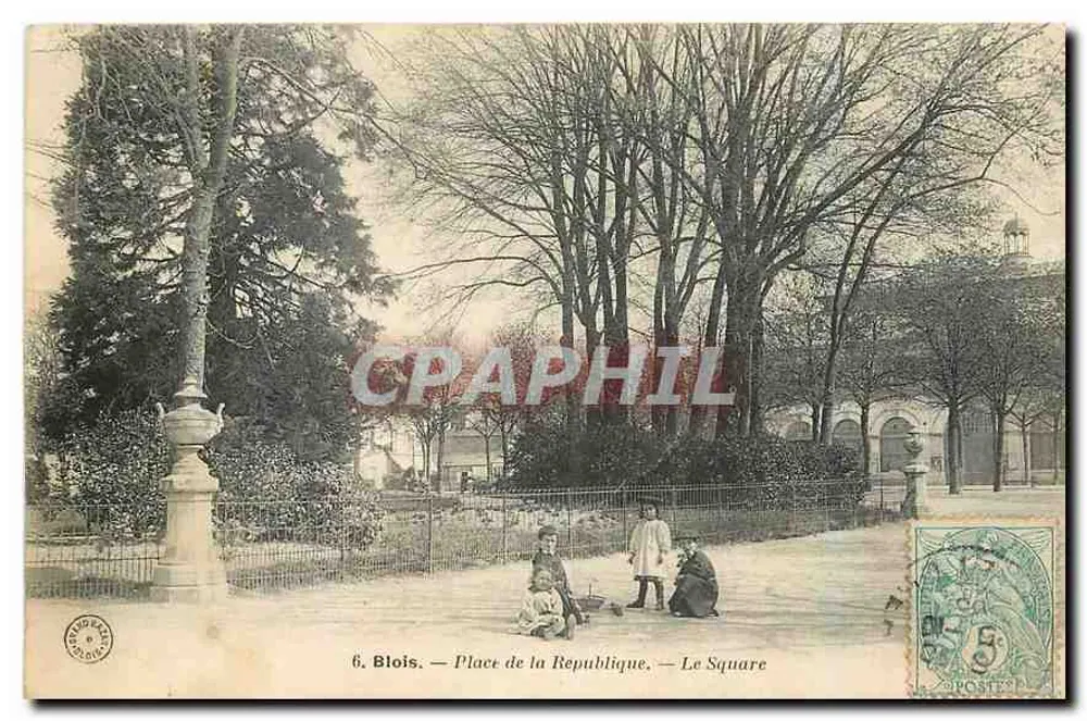 Blois — Place de la République — Le Square — Imprimé par L. PELLETIER - Frente