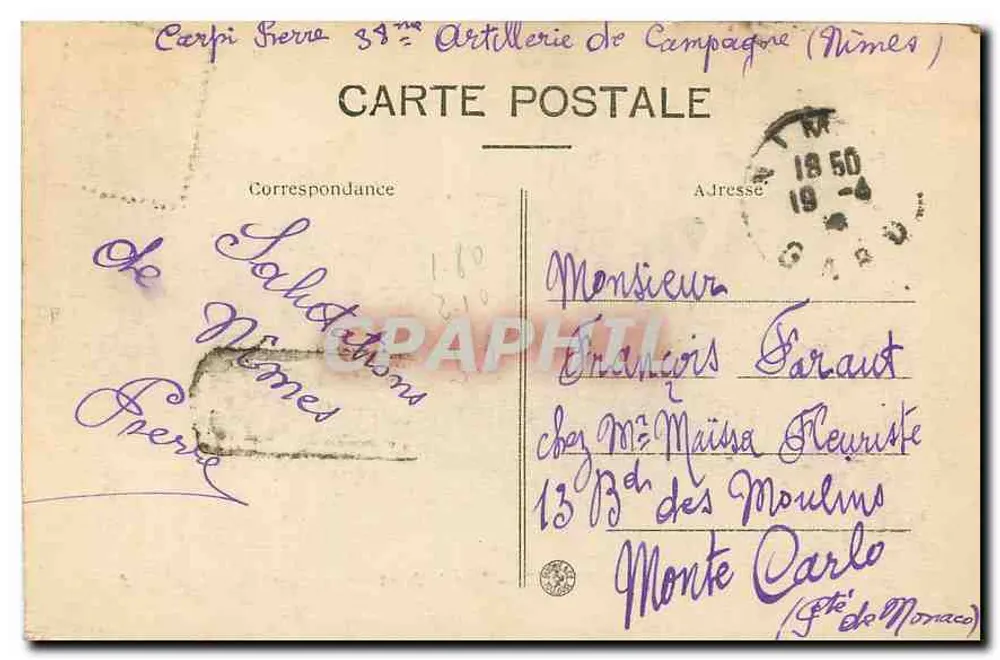 Nîmes — As Arênes — A.R. n°39 - Verso