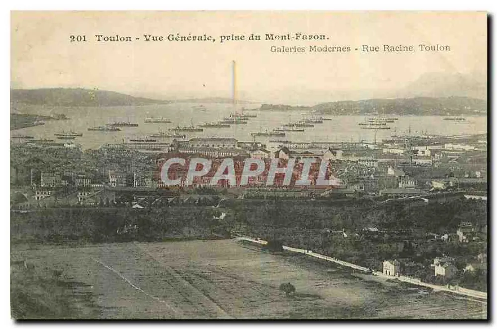 Toulon - Allgemeiner Blick, vom Mont-Faron aus — Galeries Modernes - Rue Racine, Toulon - Vorderseite