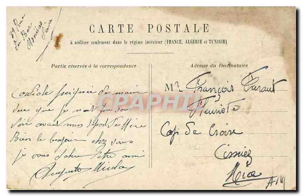 PARIS - A Madeleine — vista da praça com o templo, editor S. P. Pichon - Verso