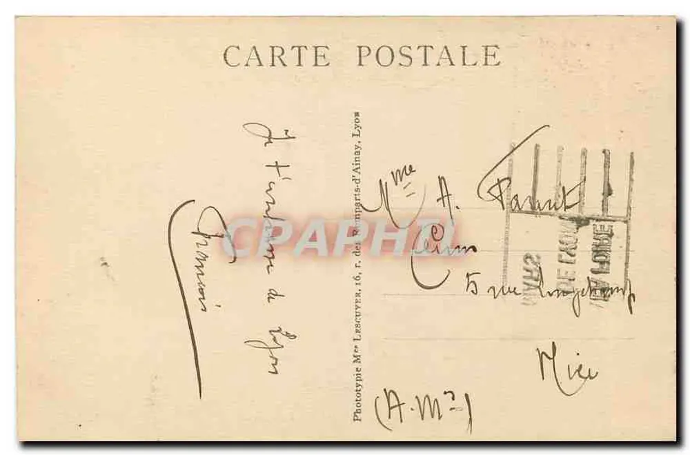 Lyon illustré — Le pont Morand et coteau de Fourvière — M.F. n°40 - Verso