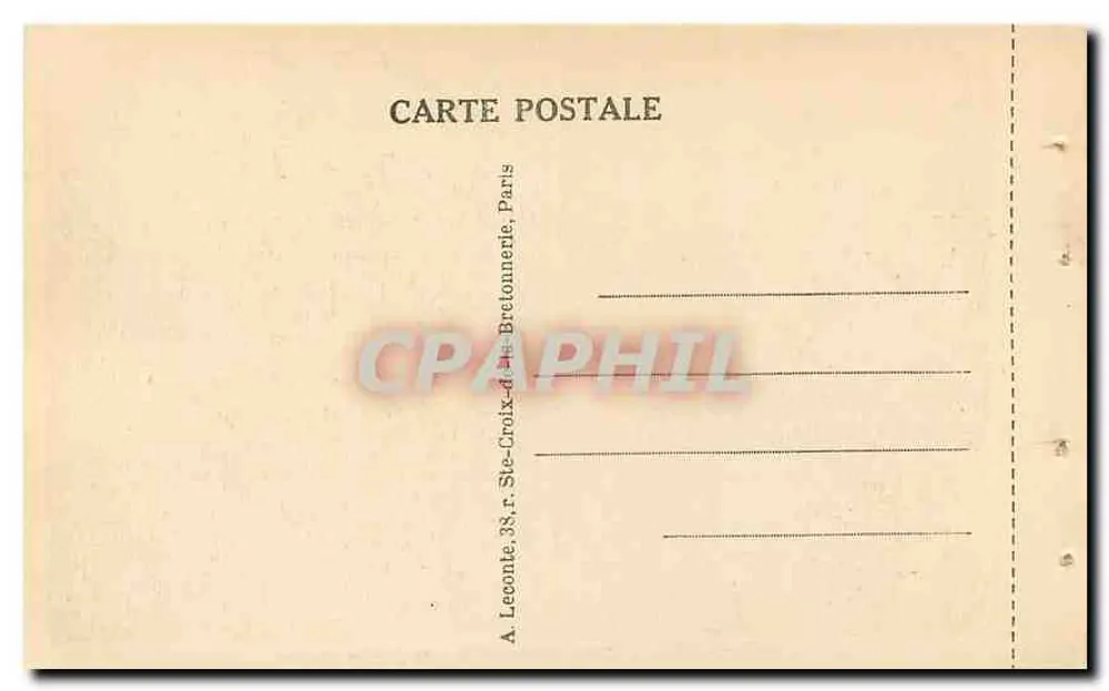 Paris — Porte Saint-Martin — Porta de São Martinho — editor A. Leconte, 38, r. Ste-Croix-de-la-Bretonnerie, Paris - Verso