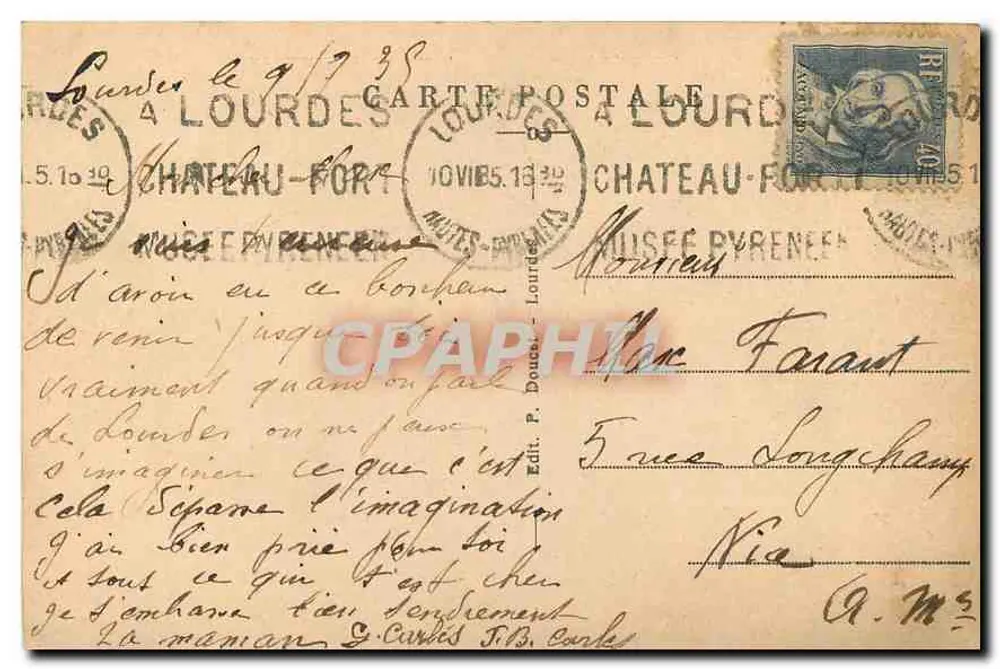 Lourdes - A Basílica — P.D. n°27 - Verso