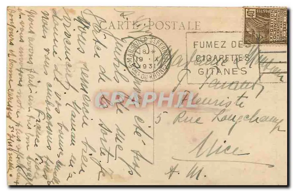 Marseille — Der Kai des Hafens und Rue de la République — Verlag: Dumesny - Rückseite