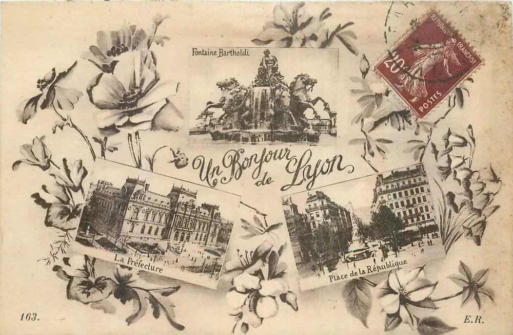 Lyon — Pozdrowienie z Lyonu — E.R. nr 163 - Awers