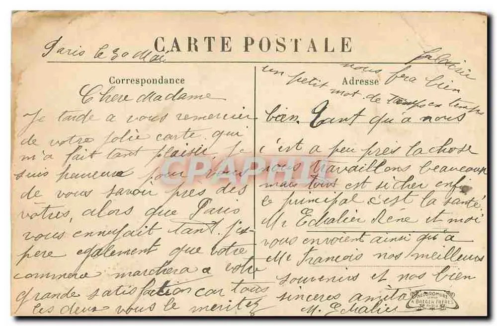 Institución Fontaine, en Issy (Seine) — La Cascada — editor A. Dagelet Frères - Reverso